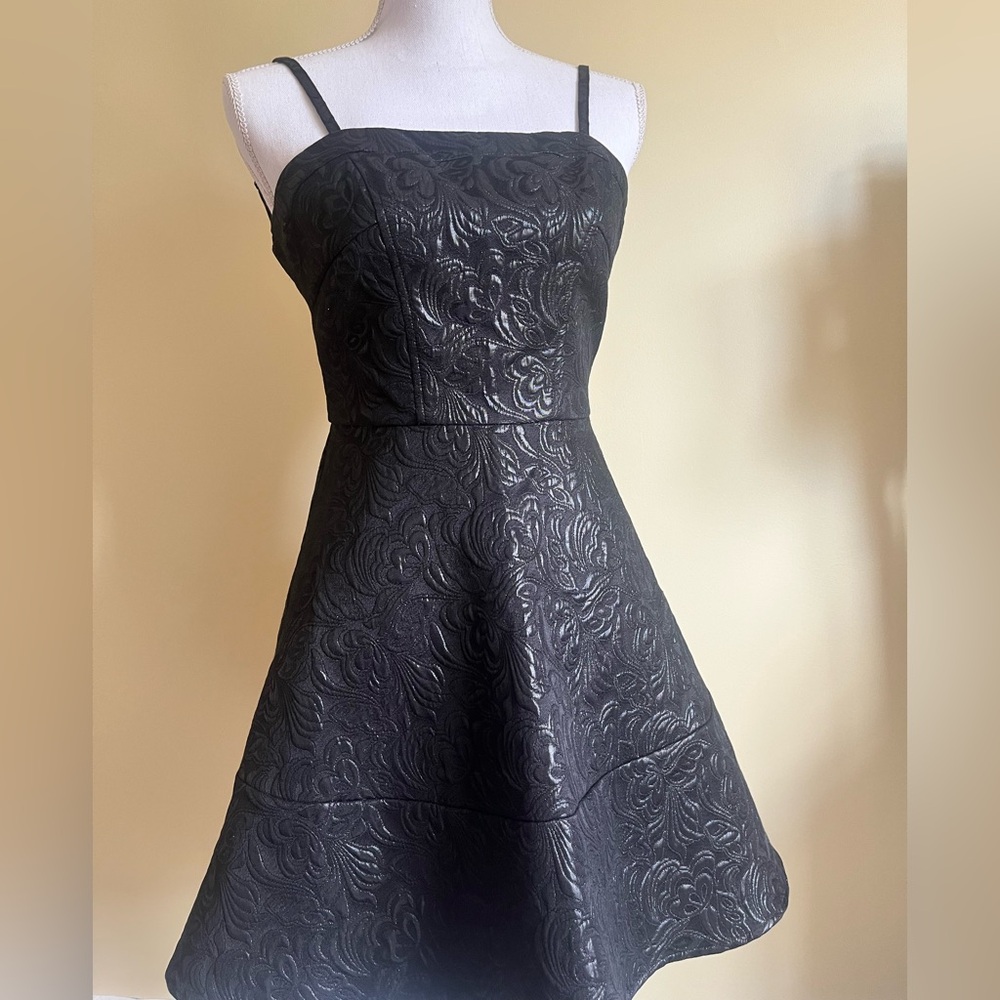 Express Black Textured Mini Dress